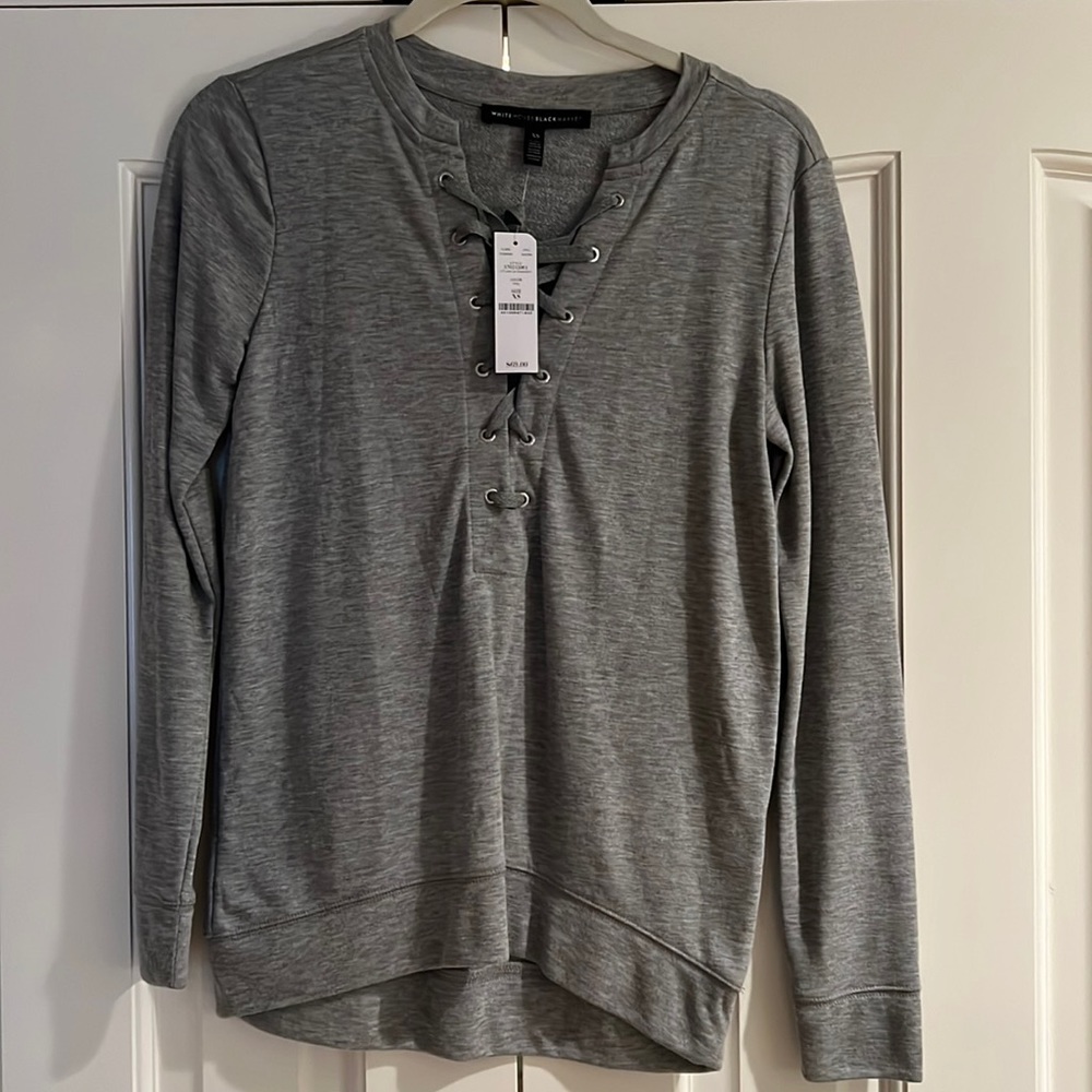 NWT WHBM sweatshirt grey XS